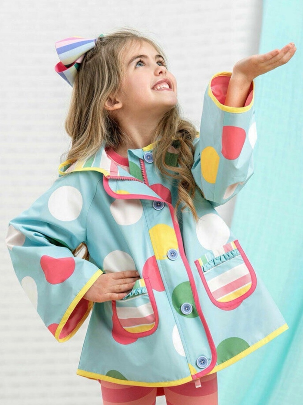 Matilda Jane DANCING IN THE RAIN Polka Dot Hooded Raincoat girls 12
